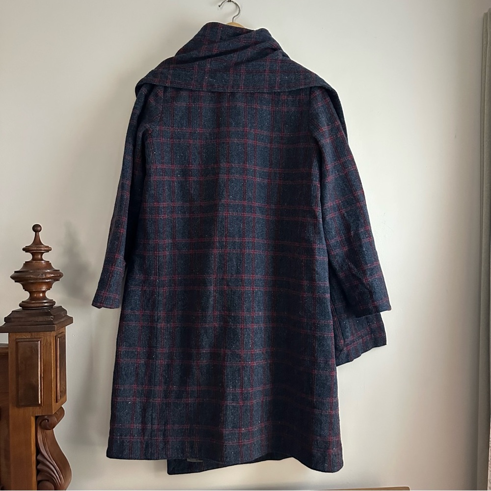 Marc By Marc Jacobs Navy and Red Plaid Pea Coat - Picture 8 of 9